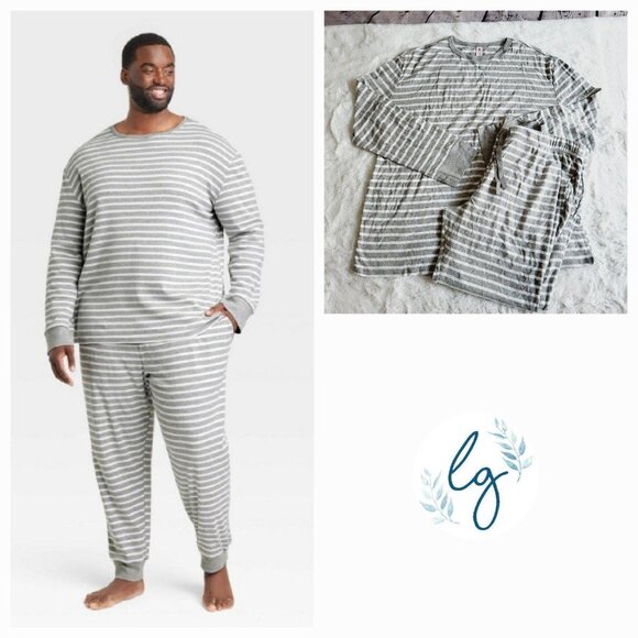 Other - Men's Big & Tall Striped Cotton Pajama Set ( 2XL) PJ7-EB